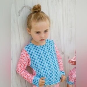 CABANA LIFE Girls Long Sleeve Back Zip Rashguard - 6Y